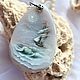 Order Pendant c painted on the rock ' Silver Sea '. Picture&miniature lacquer painting. Livemaster. . Pendants Фото №3