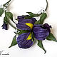 Flower necklace leather Necklace Purple irises flowers. Necklace. flowersstyle (flowersstyle). My Livemaster. Фото №5