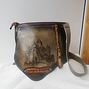 Сумки и аксессуары handmade. Livemaster - original item Leather bag with Magic Castle engraving.. Handmade.