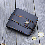 Сумки и аксессуары handmade. Livemaster - original item Leather wallet button. Handmade.