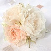 Ободок с розами из ткани "Розовые сны"