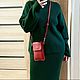 Заказать Сумка для телефона, смартфона, сумка-чехол из натуральной кожи. BAG-LI (kozh-dikovinki). Ярмарка Мастеров. . Сумка через плечо Фото №3