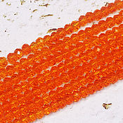 Материалы для творчества handmade. Livemaster - original item Beads 80 pcs faceted 3h2 mm Orange saturated. Handmade.