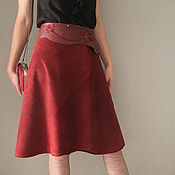 Pencil skirt genuine leather