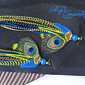 Украшения handmade. Livemaster - original item Feather earrings light green-blue. Handmade.
