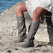 Обувь ручной работы handmade. Livemaster - original item boots: INDIANINI Grey - Handmade Italian Boots. Handmade.