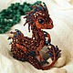 Brooch dragon "Maya". Brooch beads. Embroidered dragon. Copper dragon. Brooches. master Alena Litvin. Online shopping on My Livemaster.  Фото №2
