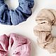 Заказать НАТУРАЛЬНАЯ РЕЗИНКА ДЛЯ ВОЛОС ИЗ НЕЖНОГО МУСЛИНА. Love Linen - Эстетика белья. Ярмарка Мастеров. . Бант для волос Фото №3