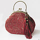Leather bag RED GOLD PAISLEY.Bag clasp. Clasp Bag. Irina Vladi. My Livemaster. Фото №4
