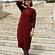Knitted long women's Dress Maroon, Dresses, Yerevan,  Фото №1