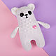 Soft toys teddy bear white knitted with a heart, Amigurumi dolls and toys, Moscow,  Фото №1
