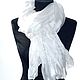 Order White scarf stole pressed silk women's long Wide thin. Silk scarves gift for Womans. Livemaster. . Scarves Фото №3