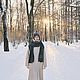Шапка из кашемира. Палантин из кашемира. Комплект. Комплекты головных уборов. Sadari_hm. Ярмарка Мастеров.  Фото №4