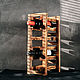 Wine rack made of cedar wood BM3, Stand for bottles and glasses, Novokuznetsk,  Фото №1
