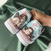 Обувь ручной работы. Ярмарка Мастеров - ручная работа Sneakers with Angels print Custom sneakers Painting shoe customization. Handmade.