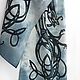 Batik scarf 'Green Dragon' natural silk. Scarves. Handpainted silk by Ludmila Kuchina. My Livemaster. Фото №5