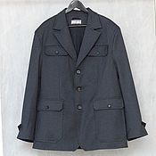 Мужская одежда handmade. Livemaster - original item Men`s oversize jacket with patch pockets, wool. Handmade.
