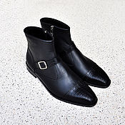 Обувь ручной работы handmade. Livemaster - original item Men`s ankle boots, made of genuine crocodile leather and genuine leather.. Handmade.