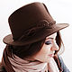 Женская шляпа "Tulip". Цвет шоколад. Шляпы. Лана Анисимова. Ярмарка Мастеров.  Фото №4