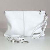 Сумки и аксессуары handmade. Livemaster - original item Crossbody Bag White Leather Crossbody Bag Leather Clutch Bag. Handmade.