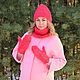 Fashionable knitted down set 'In raspberry color' for women. Headwear Sets. Down shop (TeploPuha34). Online shopping on My Livemaster.  Фото №2