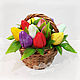Soap Basket of tulips flowers gift for March 8 wedding. Soap. Edenicsoap - soap candles sachets. My Livemaster. Фото №5