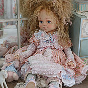Оленька-Пироженка . Кукла текстильная .Кукла авторская