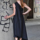 Длинное платье из льна, Платье черное - DR0236LE. Сарафаны. EUG FASHION. Ярмарка Мастеров.  Фото №5