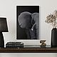 Интерьерная картина мудрый слон, черный серый, Картины, Тюмень,  Фото №1