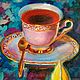 Painting Cup still life with a cup on a saucer in oil. Pictures. Yulia Berseneva ColoredCatsArt. Online shopping on My Livemaster.  Фото №2