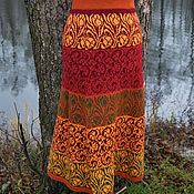 Одежда handmade. Livemaster - original item Jacquard Terracotta Skirt. Handmade.