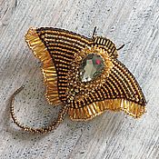Украшения handmade. Livemaster - original item Pin Brooch Sea Stingray Brooch Beaded Gift for a woman. Handmade.