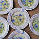 Saucer with cornflowers ( porcelain ), Plates, Zaoksky,  Фото №1