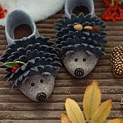Обувь ручной работы handmade. Livemaster - original item Felted Hedgehog slippers, hedgehogs. Handmade.