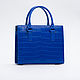 Women's bag made of genuine crocodile leather in blue. Classic Bag. PREMIUM GOODS. Online shopping on My Livemaster.  Фото №2