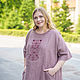 NATALINI Льняное бохо платье в пол с вышивкой цвет какао. Платья. NATALINI. Ярмарка Мастеров.  Фото №15