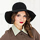Wide-brimmed hat Classic. Color black, Hats1, Moscow,  Фото №1