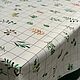 Скатерть в зелёную клетку с листочками. Скатерти. Atalena-Home. Ярмарка Мастеров.  Фото №4