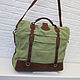Bag canvas and leather. Travel bag. roman-bushuev (bags-bush). Online shopping on My Livemaster.  Фото №2