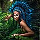 Order Indian headdress - Blue Lagoon. Elektra D'ajon. Livemaster. . Carnival Hats Фото №3