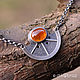 Sterling silver pendant with chain Orange spessartine garnet. Pendant. dikoobraz. Online shopping on My Livemaster.  Фото №2