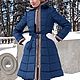 Dark blue hooded coat, winter warm coat, quilted zip-up coat. Down jackets. Lara (EnigmaStyle). Online shopping on My Livemaster.  Фото №2