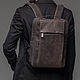 Мужской рюкзак из Crazy Horse для ноутбука 15,6" Holt Brown. Мужской рюкзак. J.Audmorr. Ярмарка Мастеров.  Фото №8