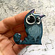 Brooch 'Gray cat with big eyes, gray, cute'. Brooches. greenfox-23. Online shopping on My Livemaster.  Фото №2