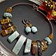 Украшения с янтарем и амазонитом. Колье. Elena Moonlight Jewelry. Интернет-магазин Ярмарка Мастеров.  Фото №2