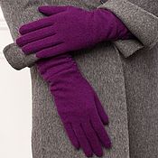 Винтаж handmade. Livemaster - original item Size S. Purple Wool Knitwear gloves with TOUCH. Handmade.