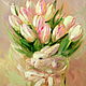 Oil painting on canvas. Delicate gift. Tulips Rabbit, Pictures, Moscow,  Фото №1