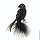 Брошь Black Raven. Брошь-булавка. Егия Страуюма. Интернет-магазин Ярмарка Мастеров.  Фото №2