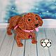 Soft toys: Dog Dachshund. Dachshund. Dog knitted, Stuffed Toys, Kandalaksha,  Фото №1