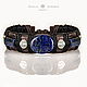Order leather men's bracelet with lapis lazuli and inserts 925 silver. malajemma. Livemaster. . Hard bracelet Фото №3